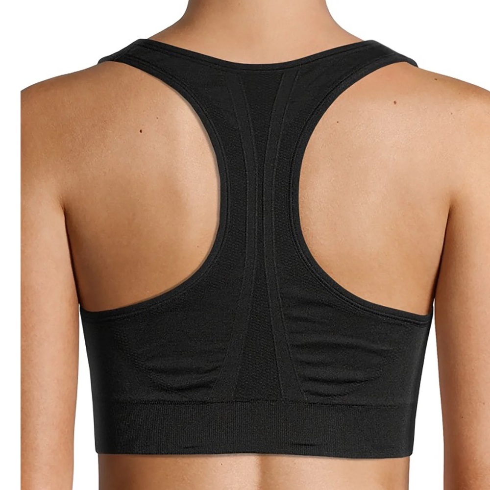 Avia Black Sports Bra with Scoop Neck and Wide Straps - Picture 3 of 5